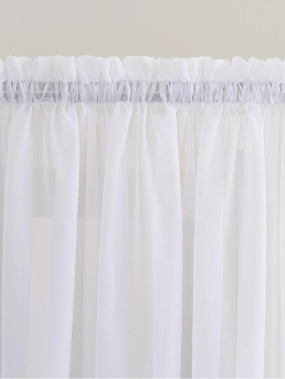 TWO No. 918 Emily White Sheer Voile Rod Pocket Door Panel 59x72 Solid